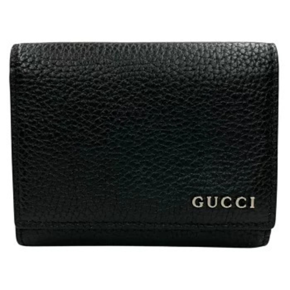 Gucci Tri fold Wallet Leather Black